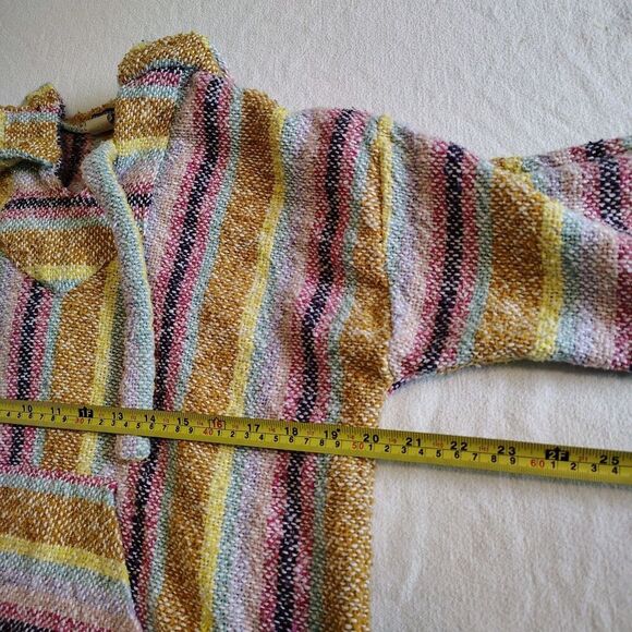 Earthbound Trading Company Baja Hoodie Drug Rug Unisex Adult Pink Blue Yellow M - Picture 7 of 7